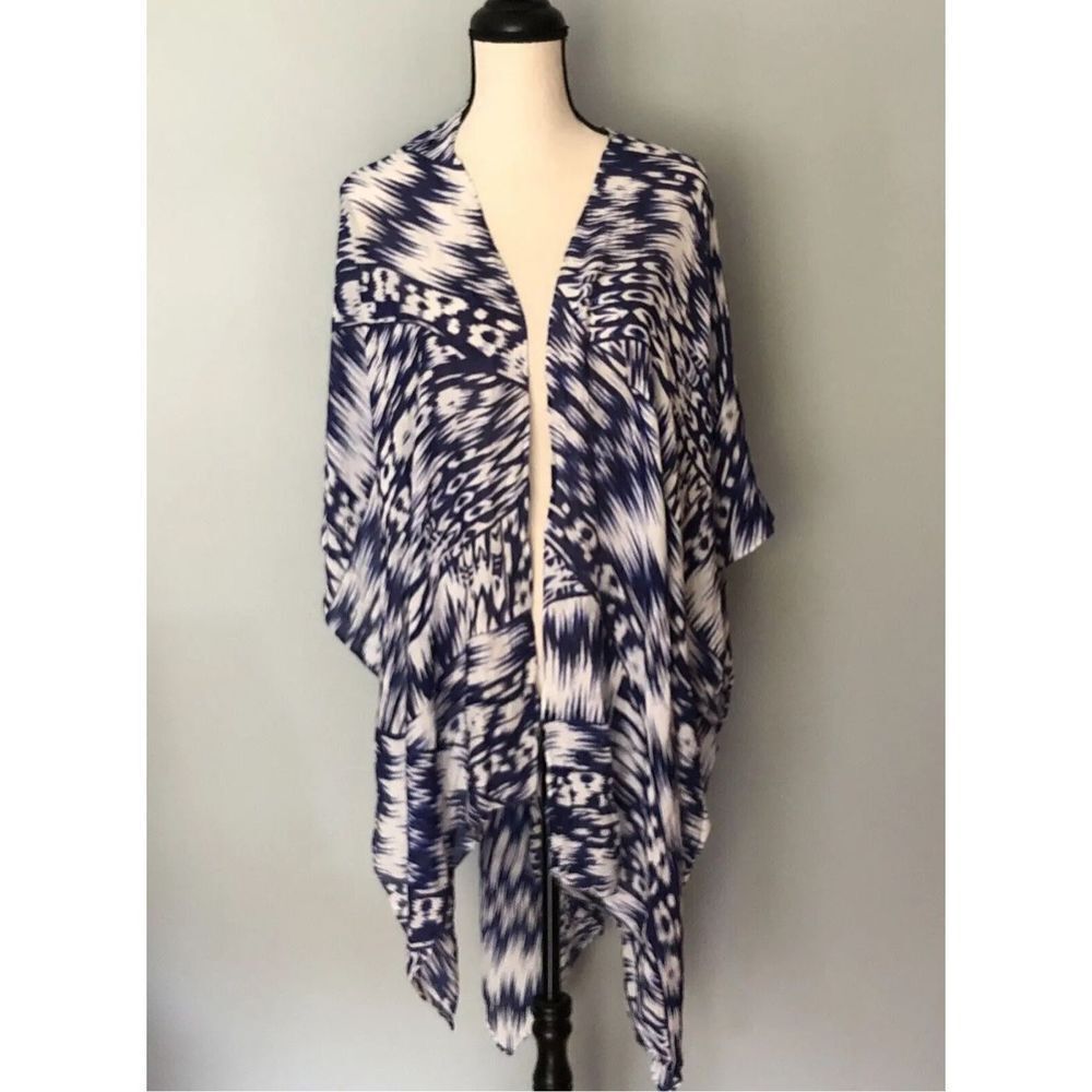 Michael Stars Blue And White Sarong / Scarf / Coverup